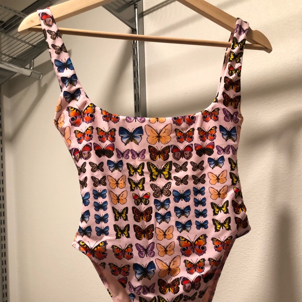 Versace Pink Butterfly Bathing Suit Size 00